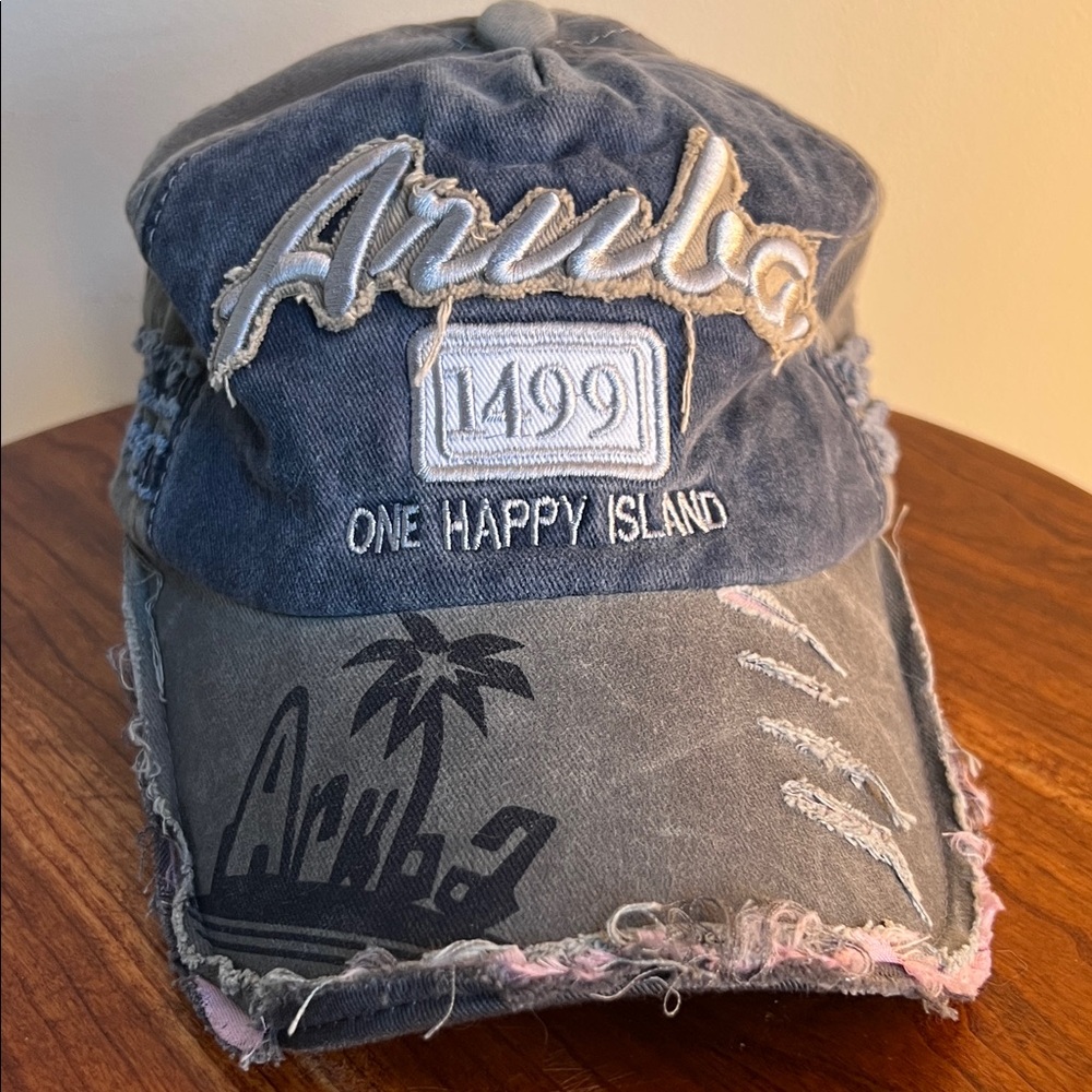Aruba Distressed Blue and Gray Cap